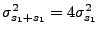 $\sigma_{s_1+s_1}^2 & = & 4\sigma_{s_1}^2\nonumber$